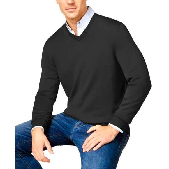 CLUB ROOM - NWT - Men’s Sz XL Wool Blend V-Neck Pullover Sweater/Ebony Heather - Picture 10 of 11